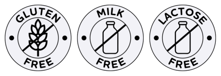Gluten, milk and lactose free